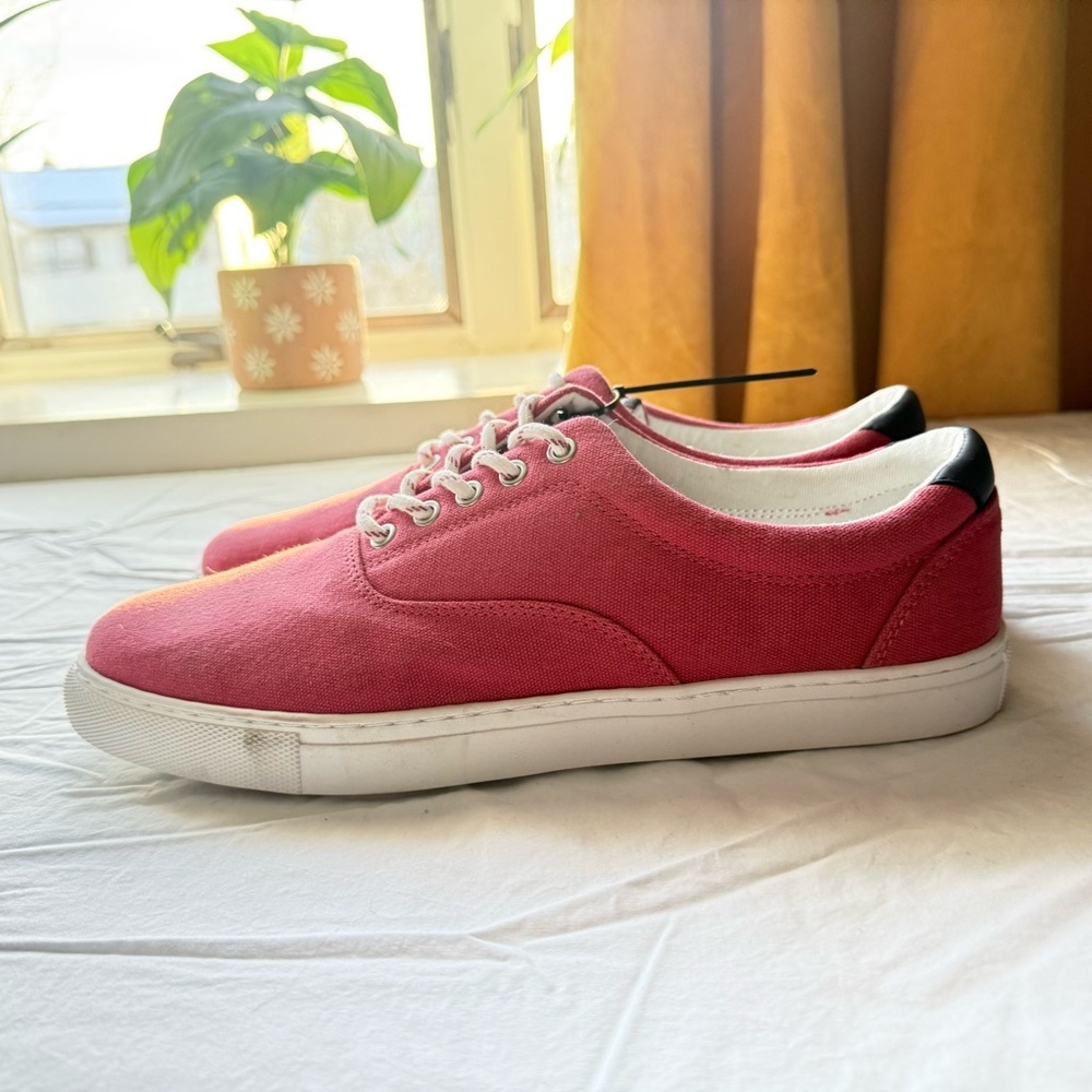 J. Crew Women's Coral Canvas Sneakers - Picture 2 of 5